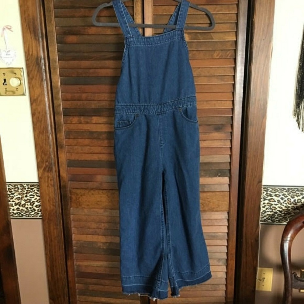 Denim overalls jeams 28 cropped